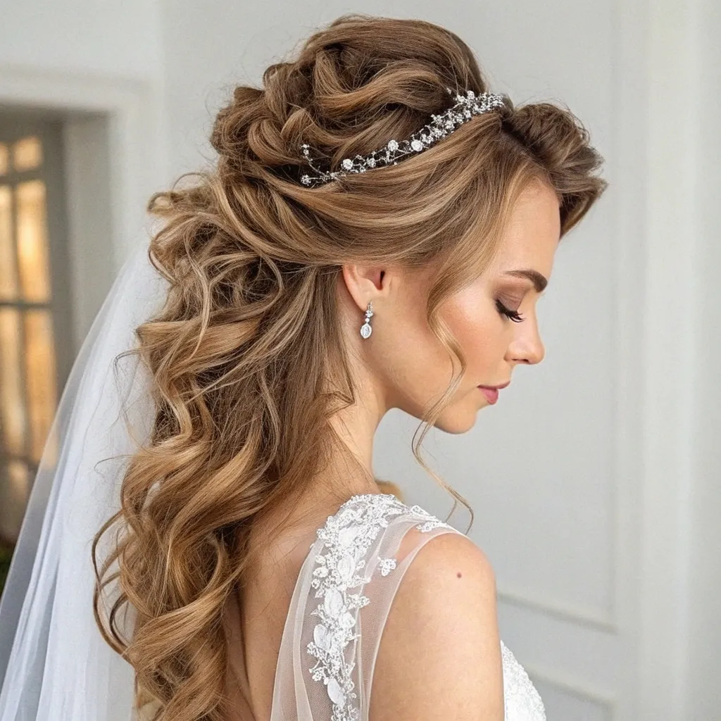 Bride with styled hair